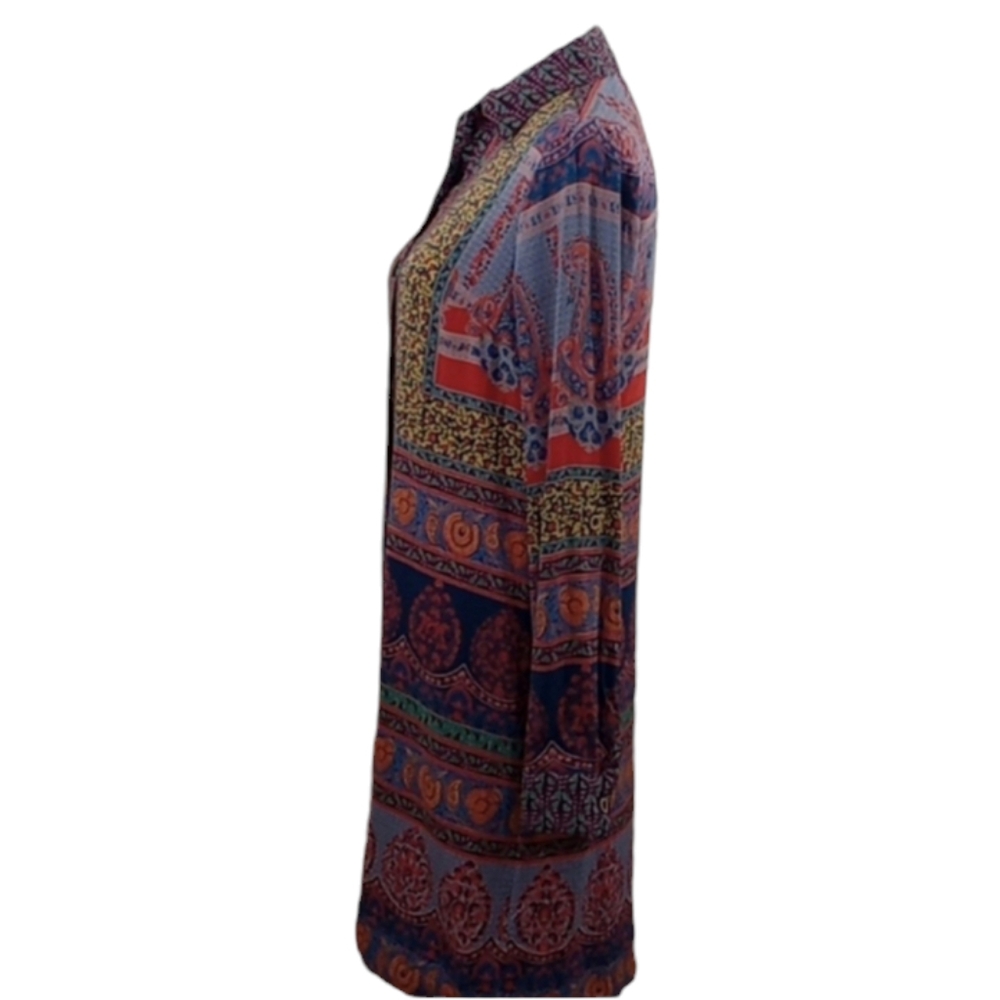 Anthropologie x Maeve Casablanca Silk Shirt Dress Mixed Print Size 0 - Picture 12 of 16